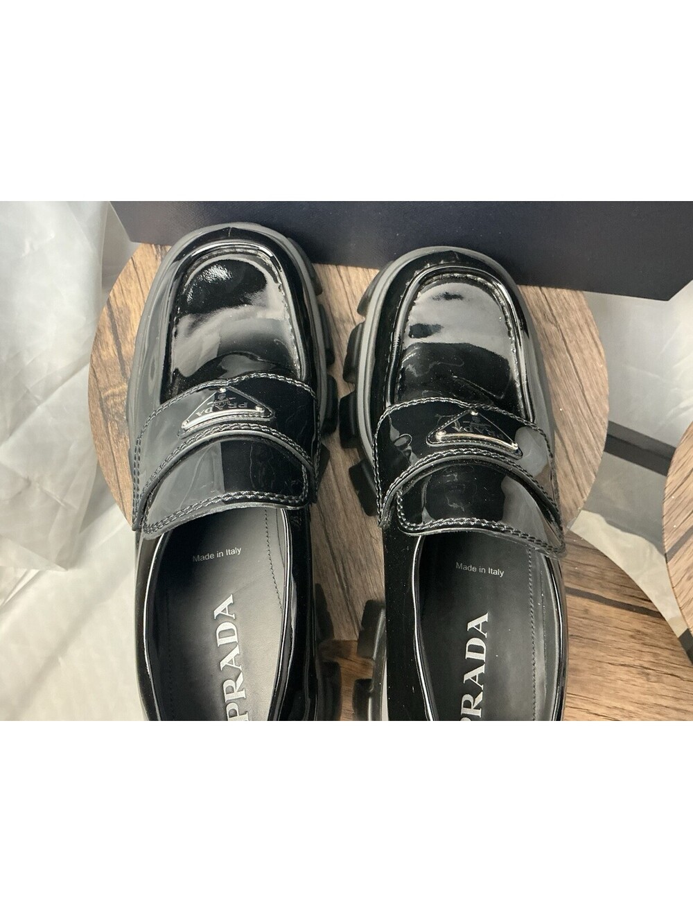 Mens Prada  Chunky Sole Penny Loafers Size 9 Euro 10 Us - Picture 6 of 13
